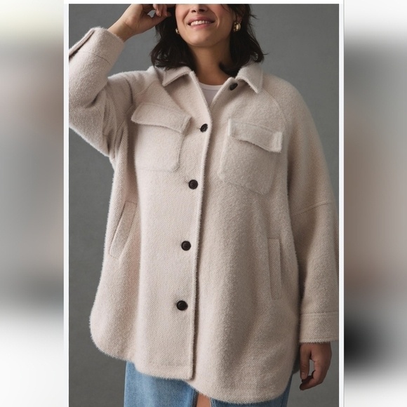 Zara sz medium super soft cream shirt jacket shacked new - Picture 1 of 7